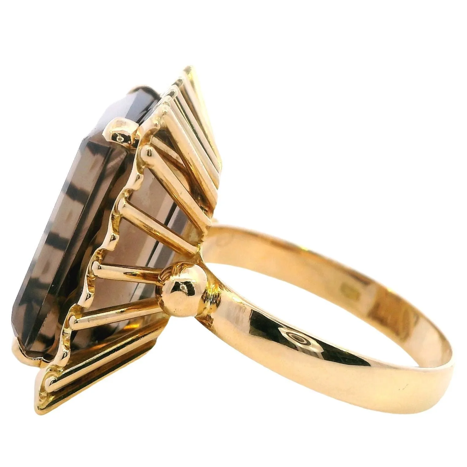🔶✨ Golden Glow: Stunning 18ct Yellow Gold Smokey Quartz Ring ✨🔶