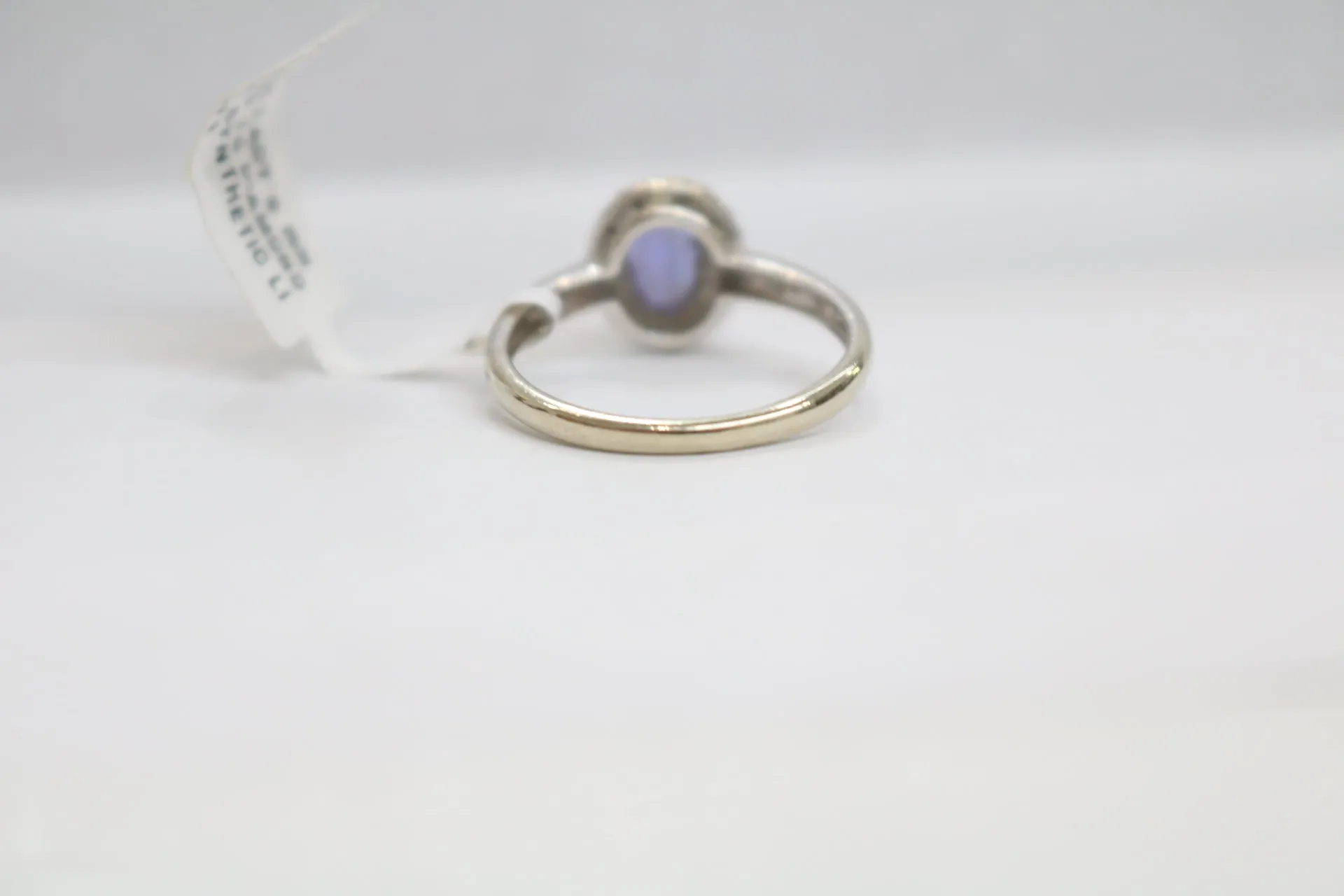 14-karat White Gold with Diamonds/ Violet Tourmaline Stone (Size 7) (0.16 CTW)