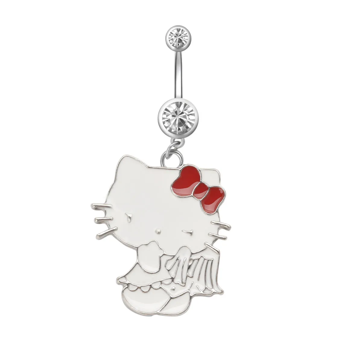 1PC Rabbit Creativity Belly Button Ring Navel Piercing Ring Cartoon Cat Navel Button Piercings for Women Girls Body Jewelry Gift