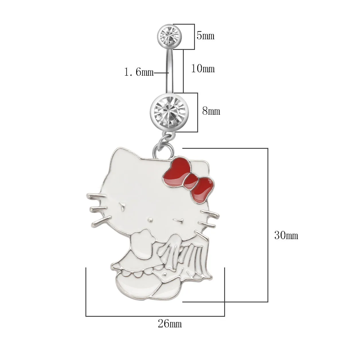 1PC Rabbit Creativity Belly Button Ring Navel Piercing Ring Cartoon Cat Navel Button Piercings for Women Girls Body Jewelry Gift