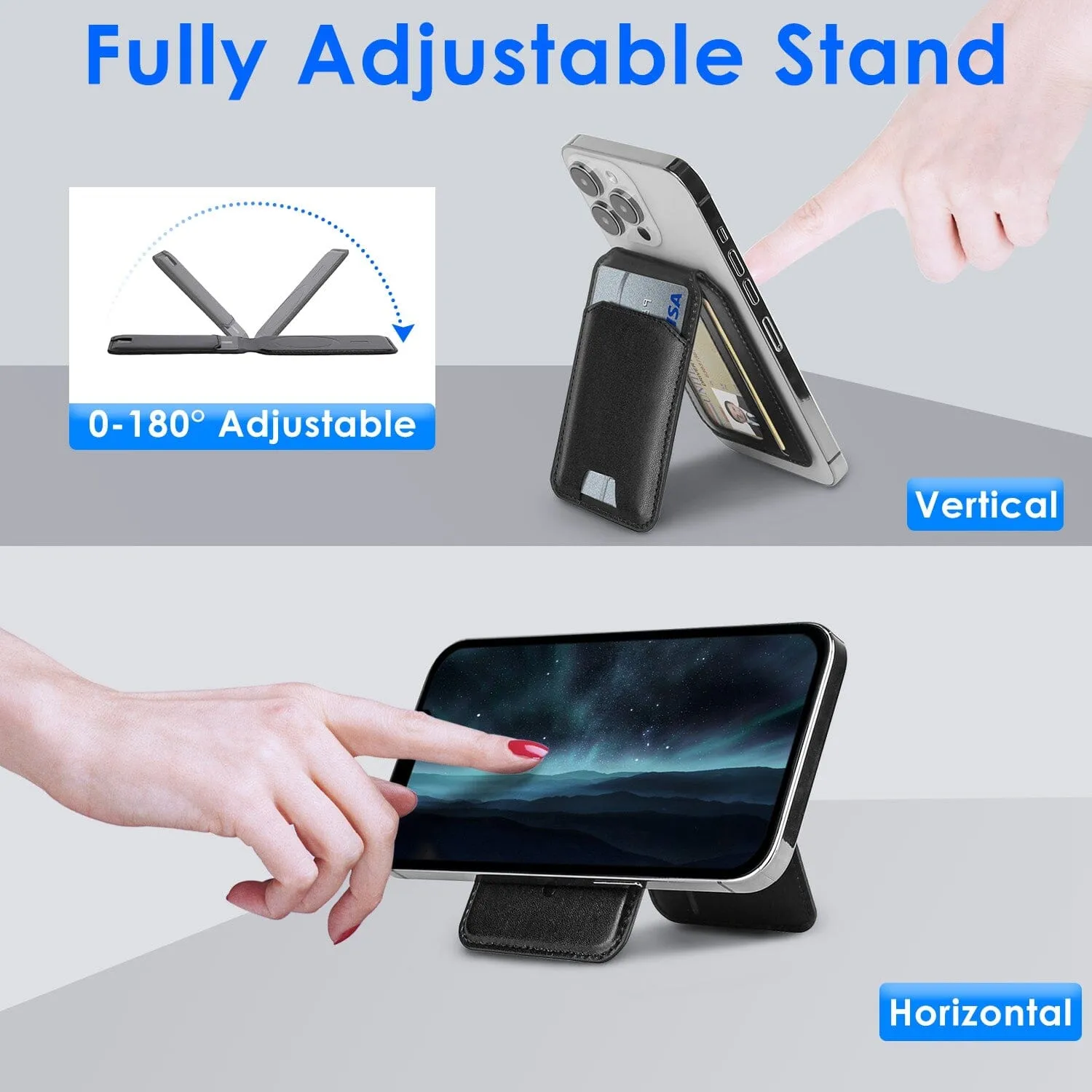 2-in-1 Magnetic Card Wallet Phone Stand