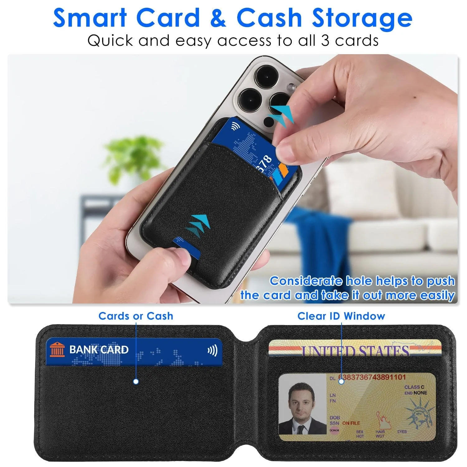 2-in-1 Magnetic Card Wallet Phone Stand