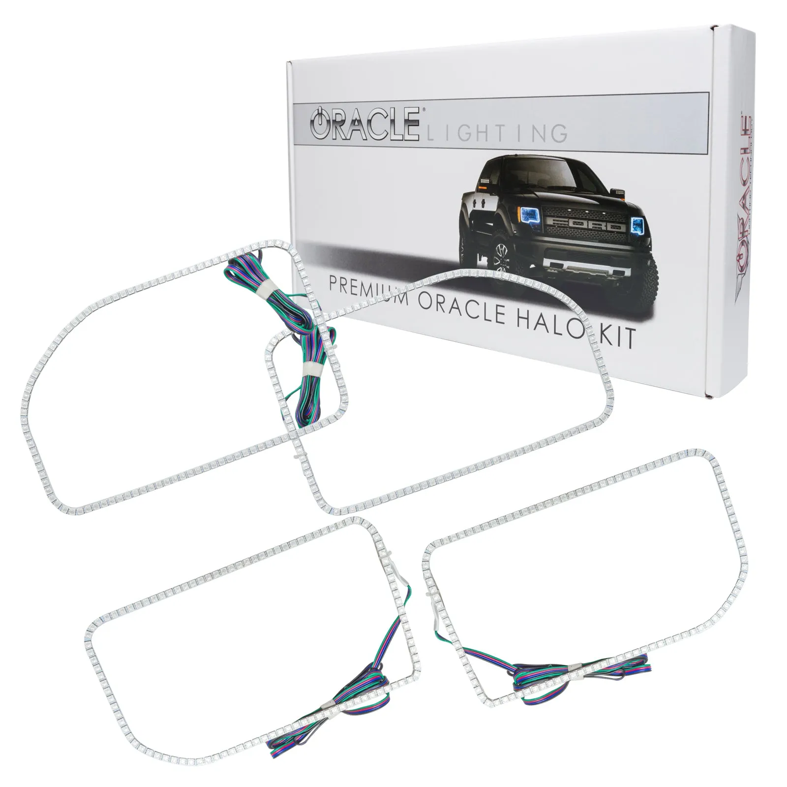 2011-2016 Ford F-250/F-350 Super Duty ORACLE ColorSHIFT Headlight Halo Kit (Square Ring Design)