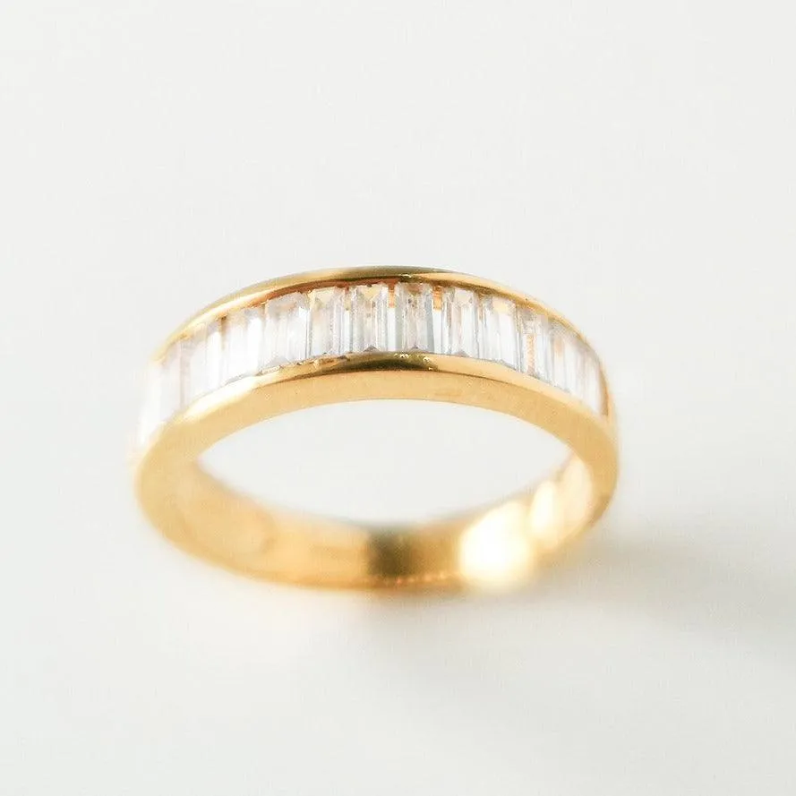 22ct Gold Eternity Ring set with Baguette Cut Swarovski Zirconias LR14481