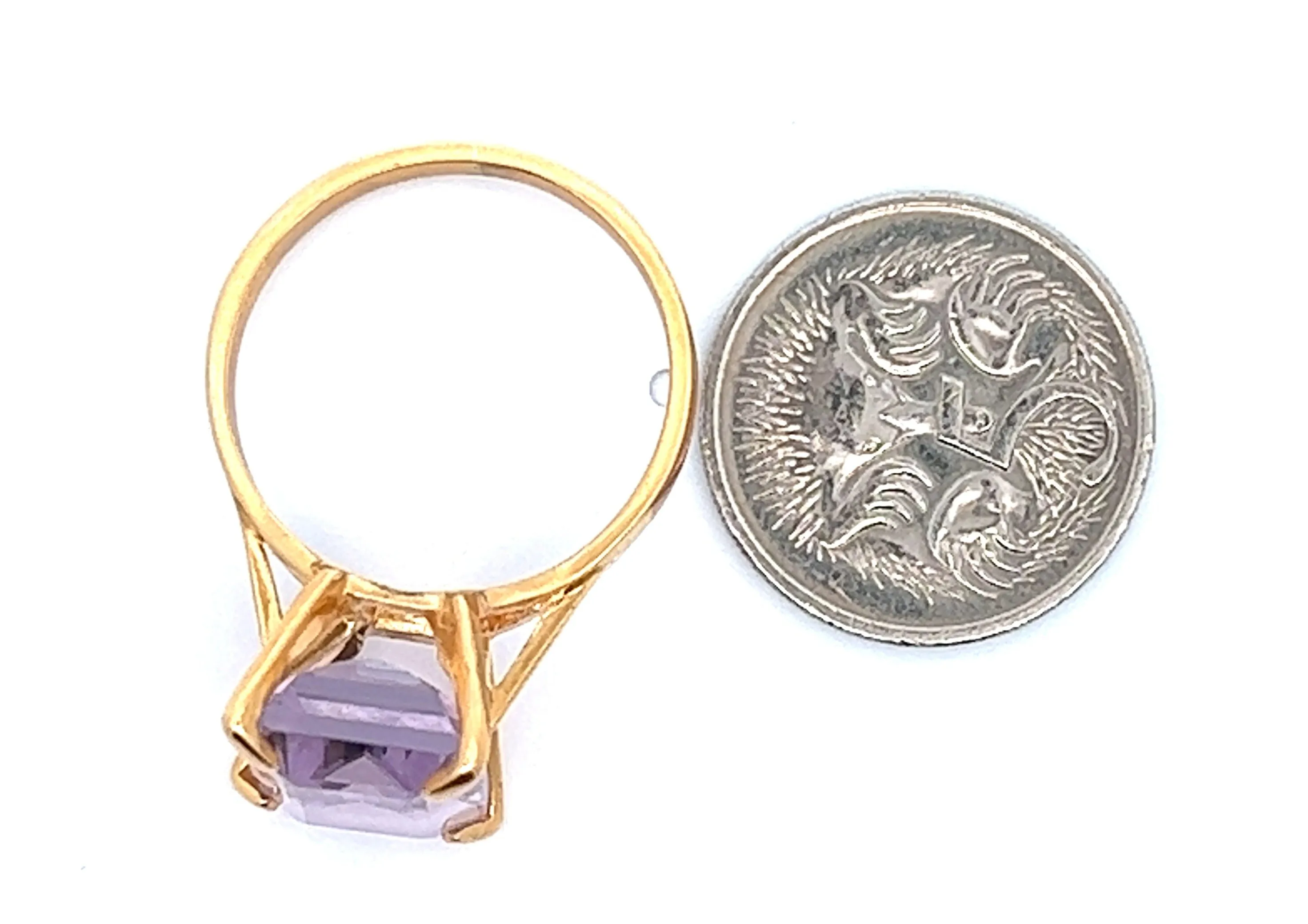 7.50ct Amethyst Yellow Gold Dress Ring
