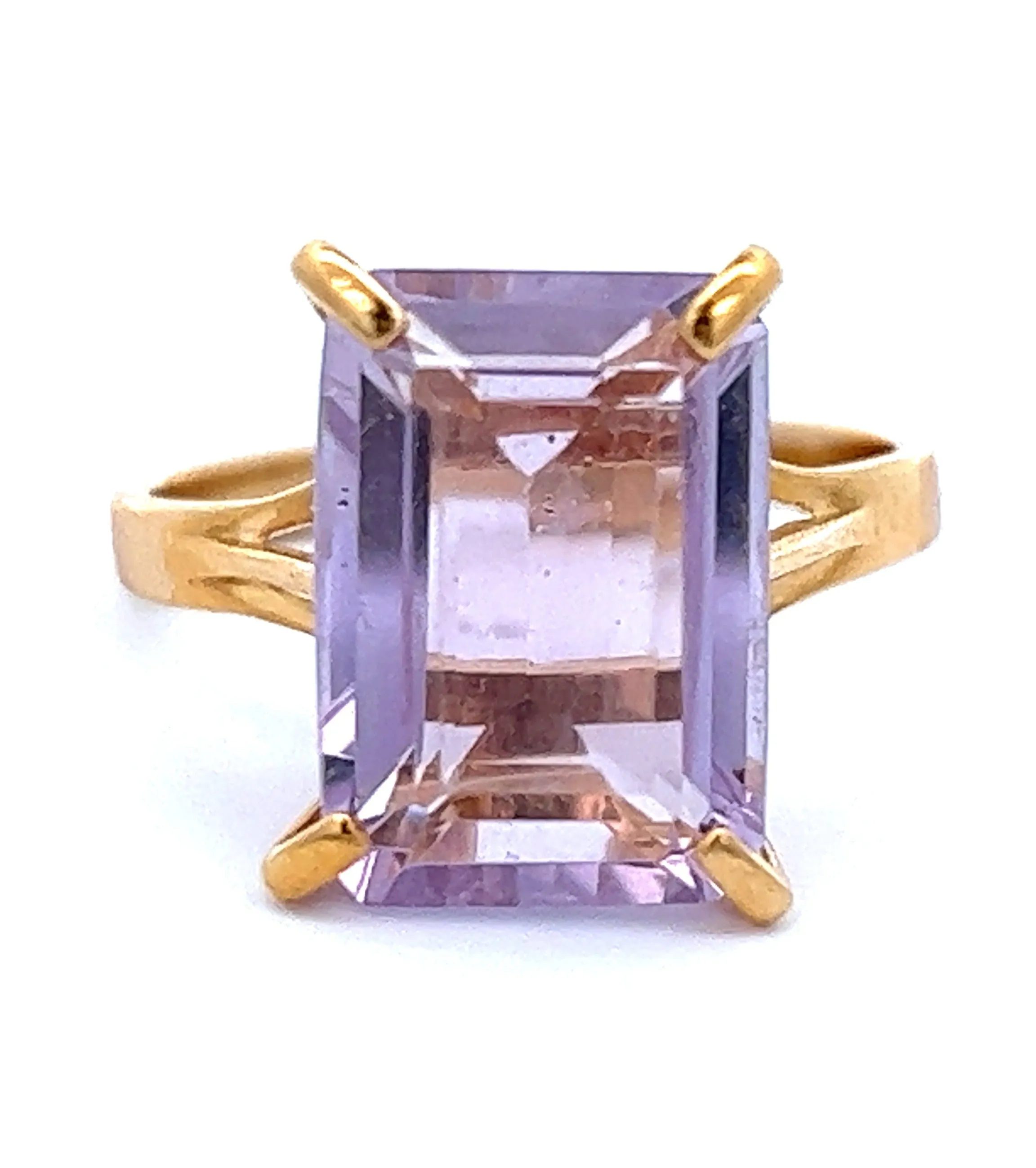 7.50ct Amethyst Yellow Gold Dress Ring