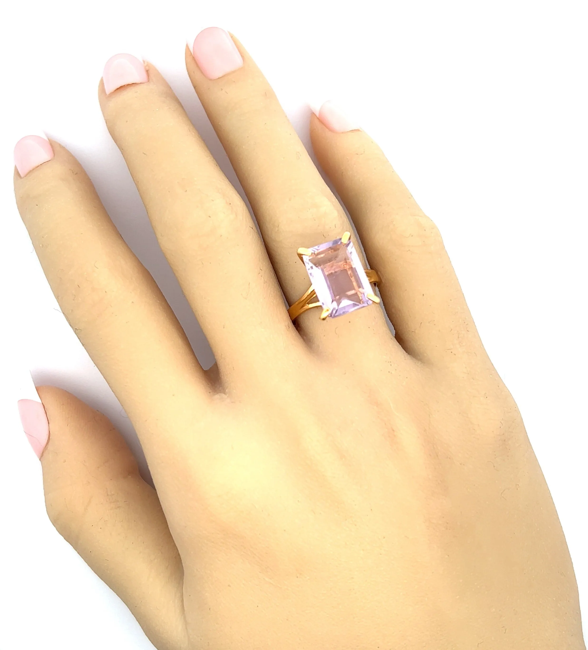 7.50ct Amethyst Yellow Gold Dress Ring