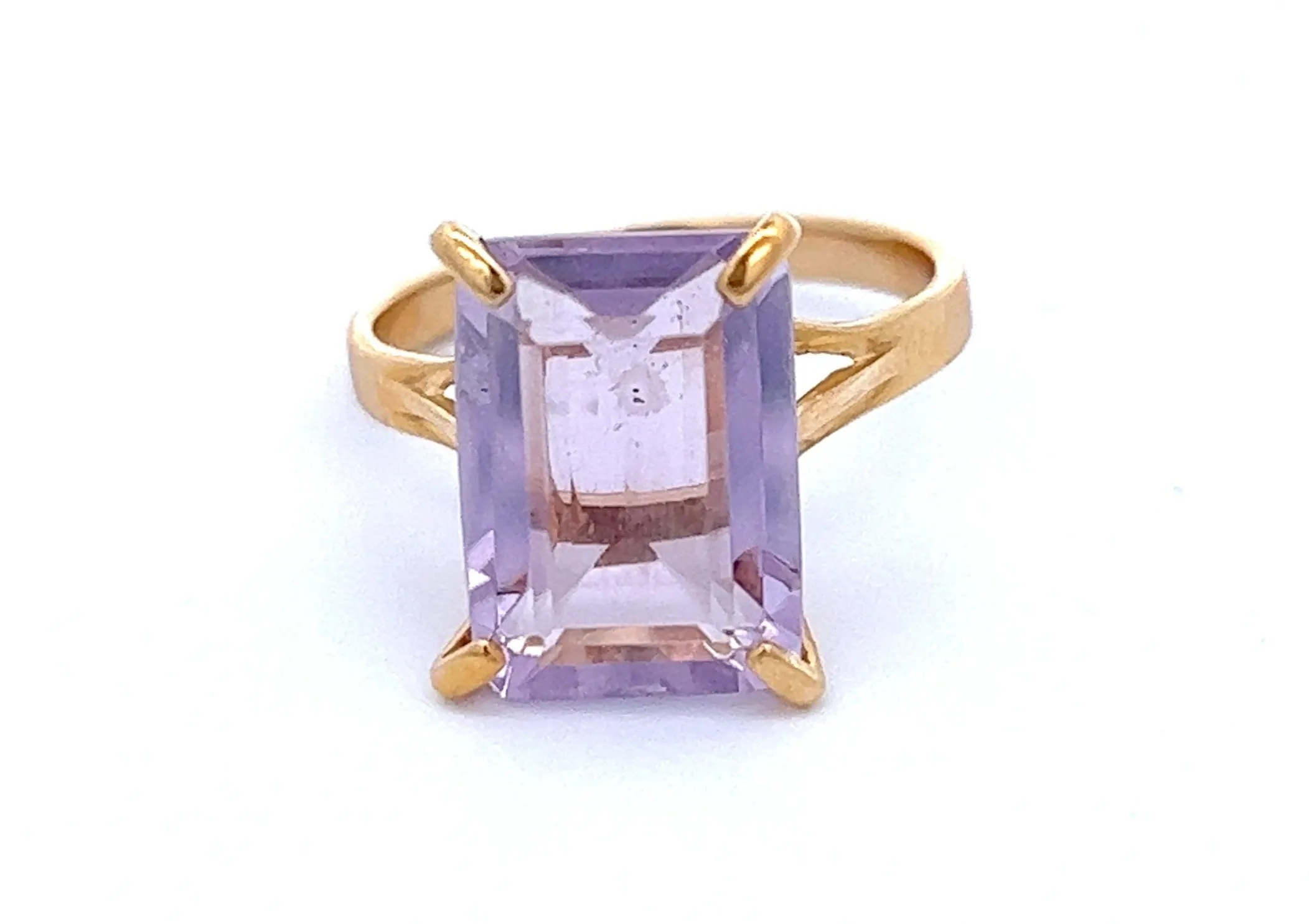 7.50ct Amethyst Yellow Gold Dress Ring