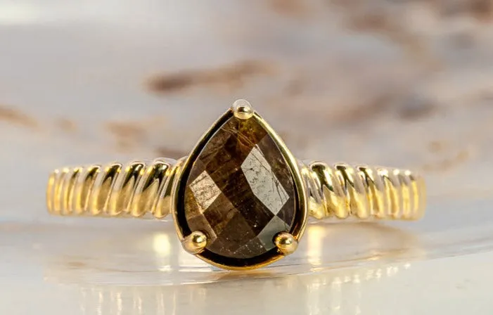 9ct Yellow Gold Bronze Sapphire Ring