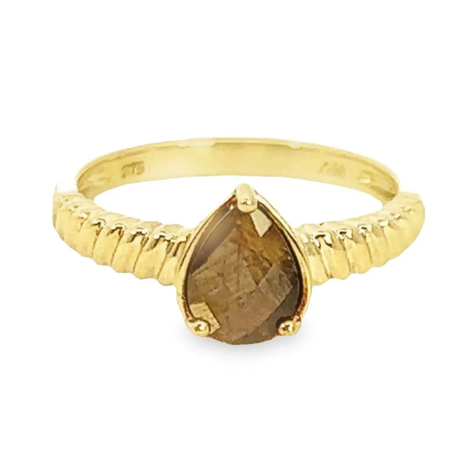 9ct Yellow Gold Bronze Sapphire Ring