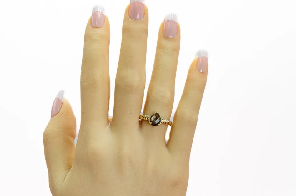 9ct Yellow Gold Bronze Sapphire Ring