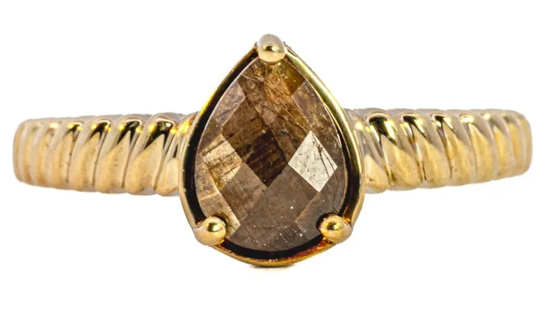 9ct Yellow Gold Bronze Sapphire Ring