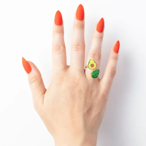 Adjustable Cloisonné Ring - Avocado