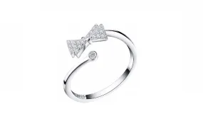 Adjustable size with Crystal Bow Party Ring