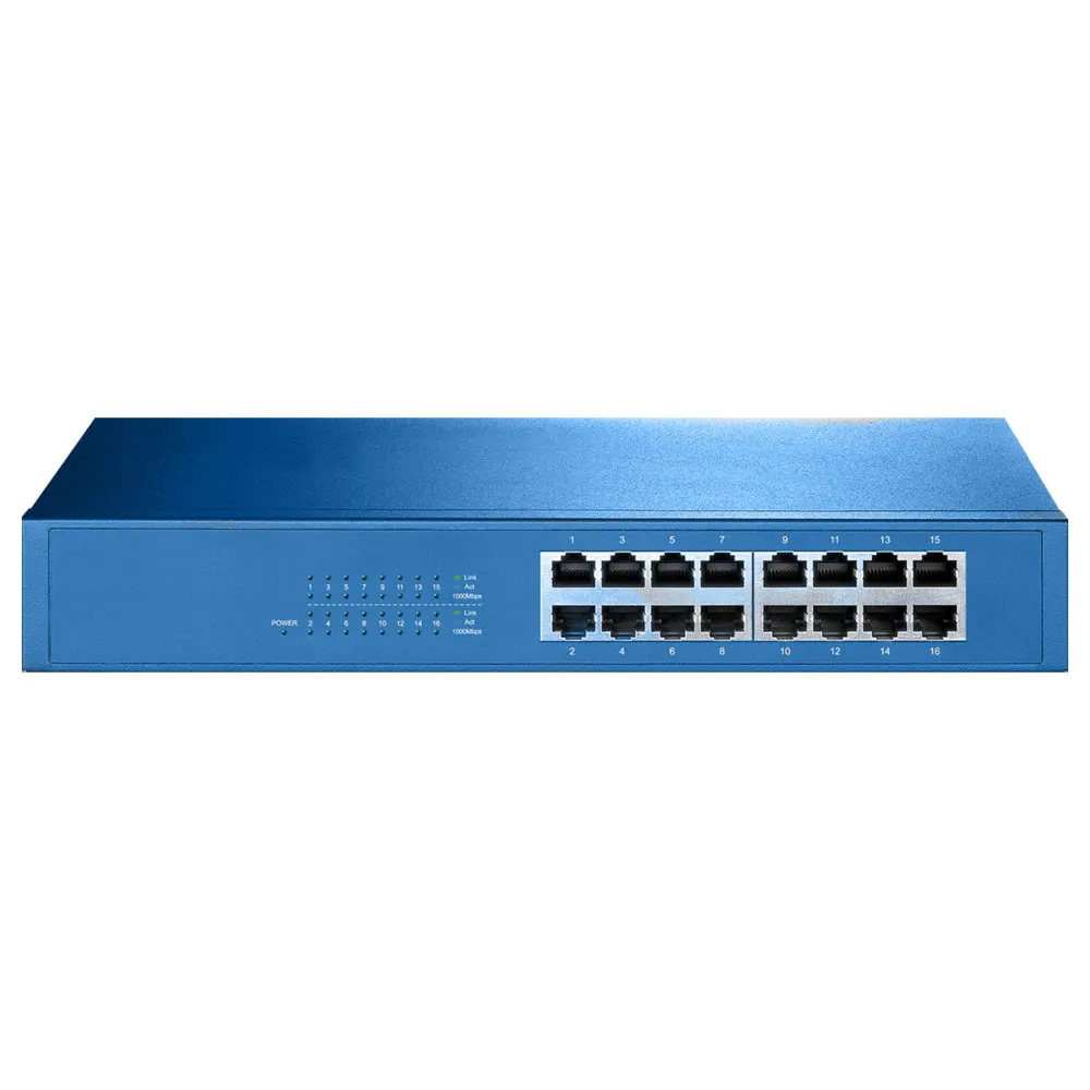Aigean 16-Port Network Switch - Desk or Rack Mountable - 100-240VAC - 50/60Hz [NS-16]