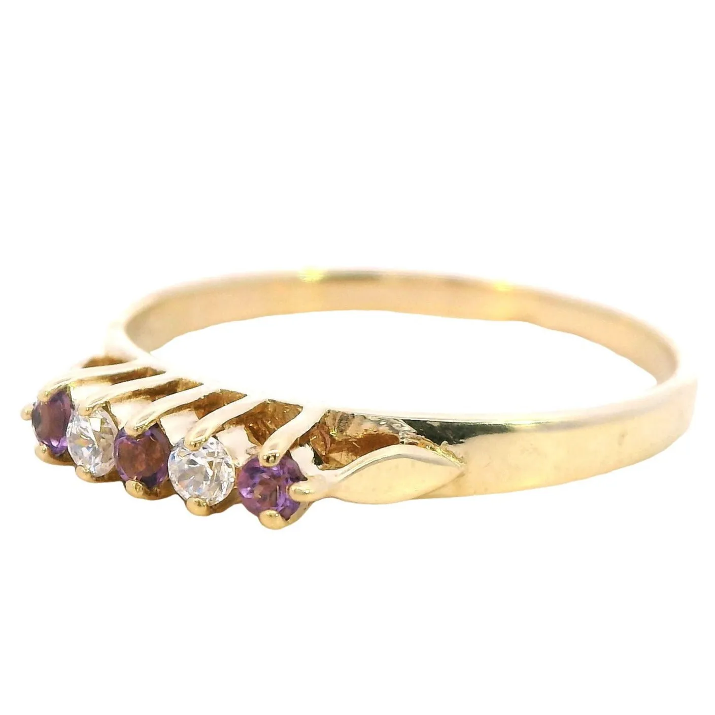 Amazing Yellow Gold Amethyst and Diamond Ring