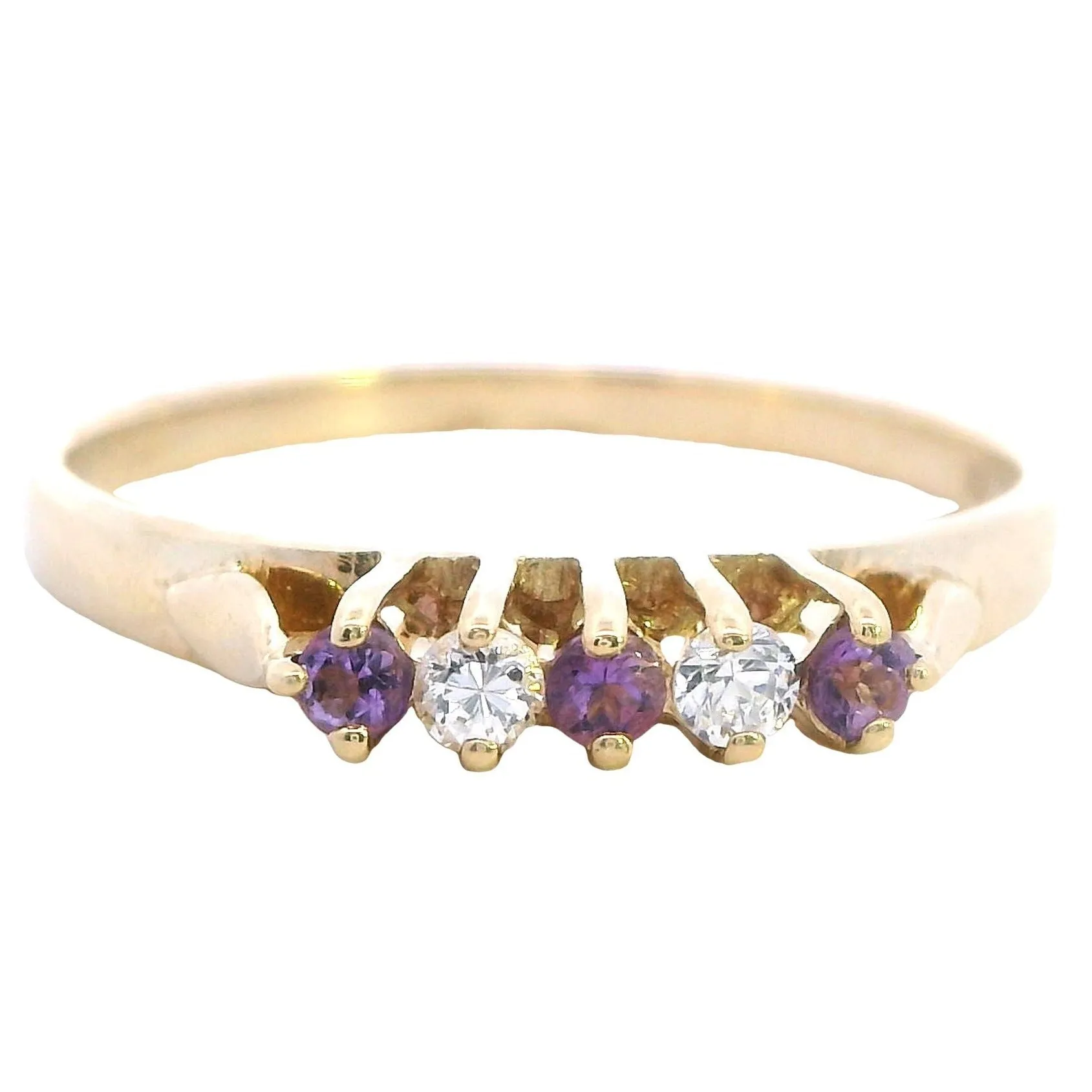 Amazing Yellow Gold Amethyst and Diamond Ring