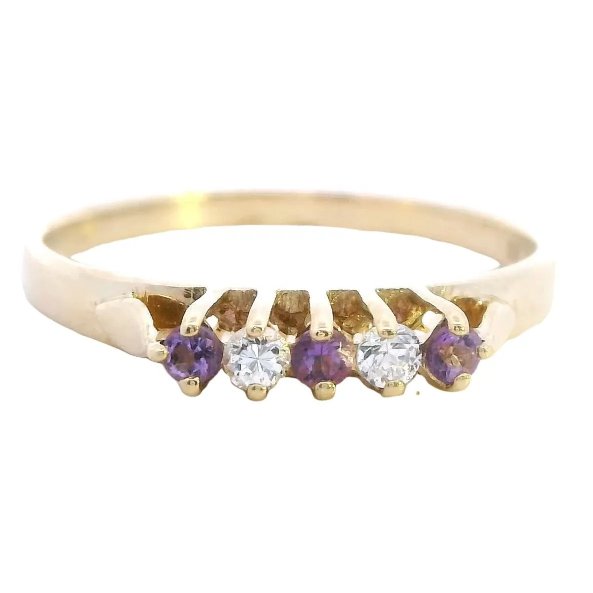 Amazing Yellow Gold Amethyst and Diamond Ring