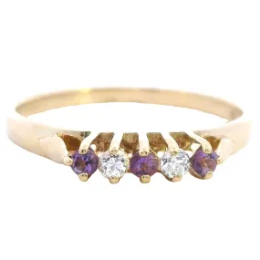 Amazing Yellow Gold Amethyst and Diamond Ring
