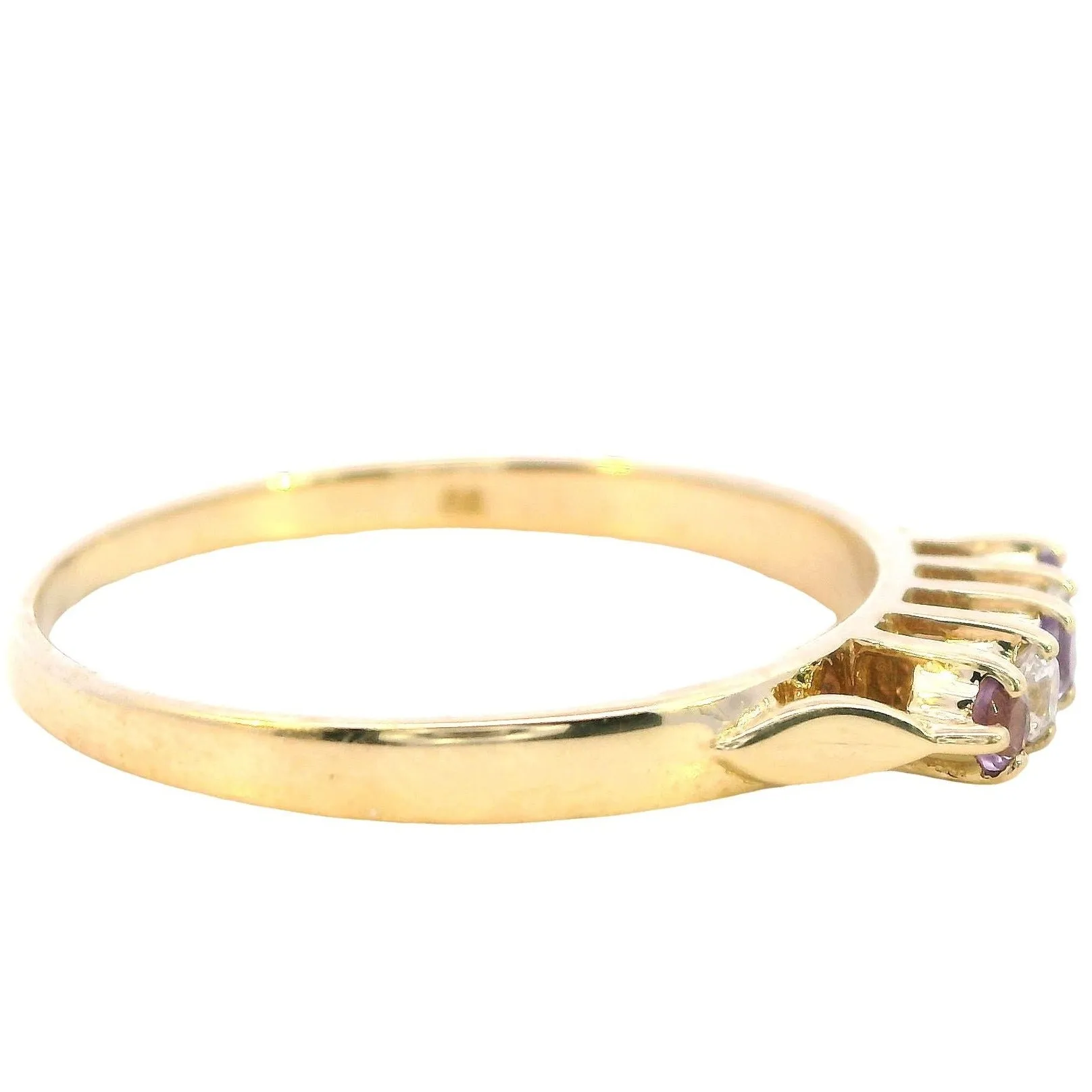 Amazing Yellow Gold Amethyst and Diamond Ring