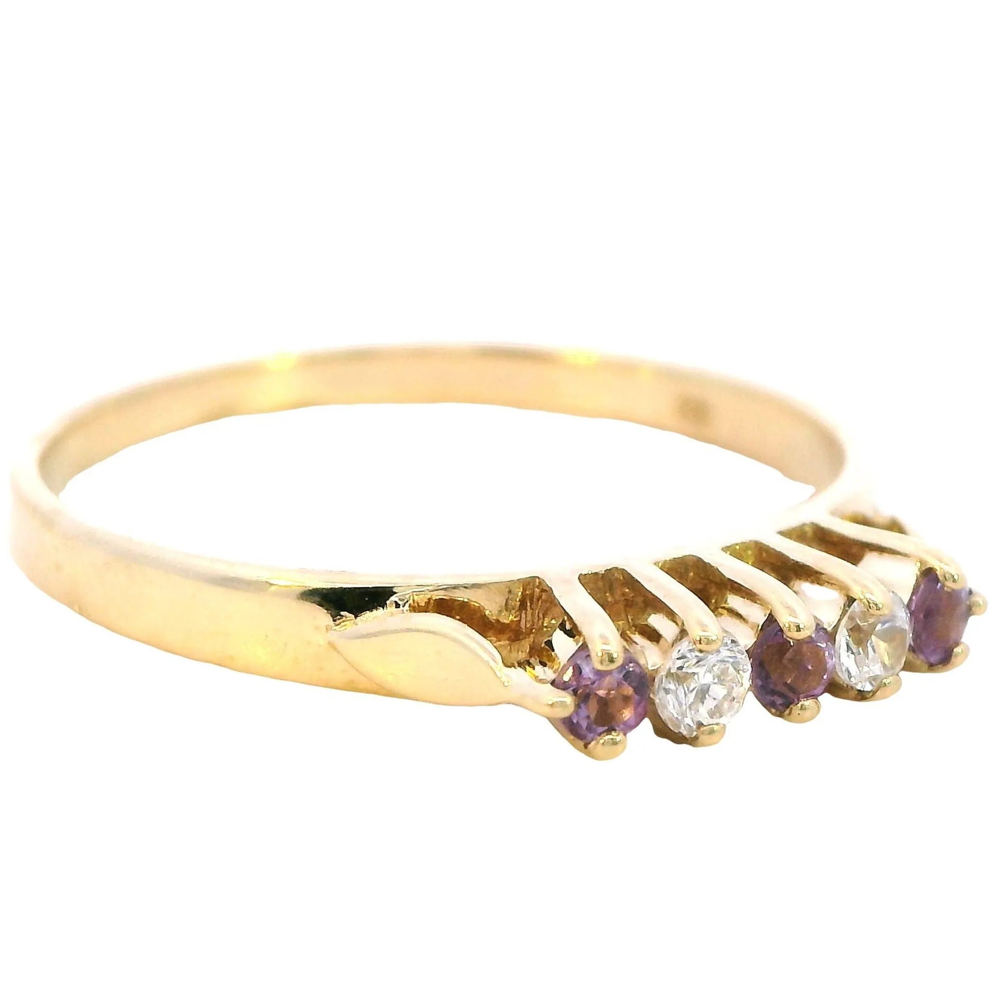 Amazing Yellow Gold Amethyst and Diamond Ring