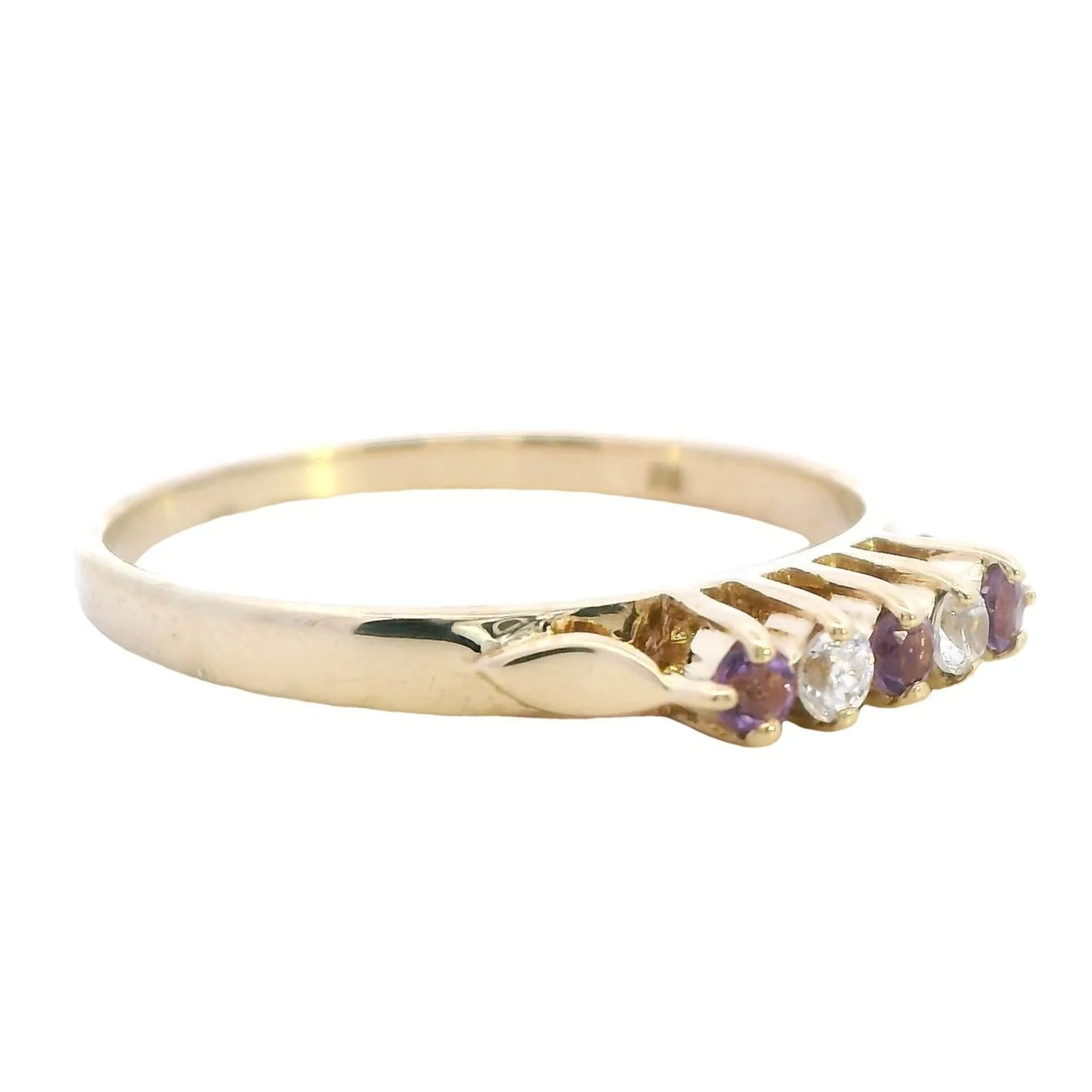 Amazing Yellow Gold Amethyst and Diamond Ring