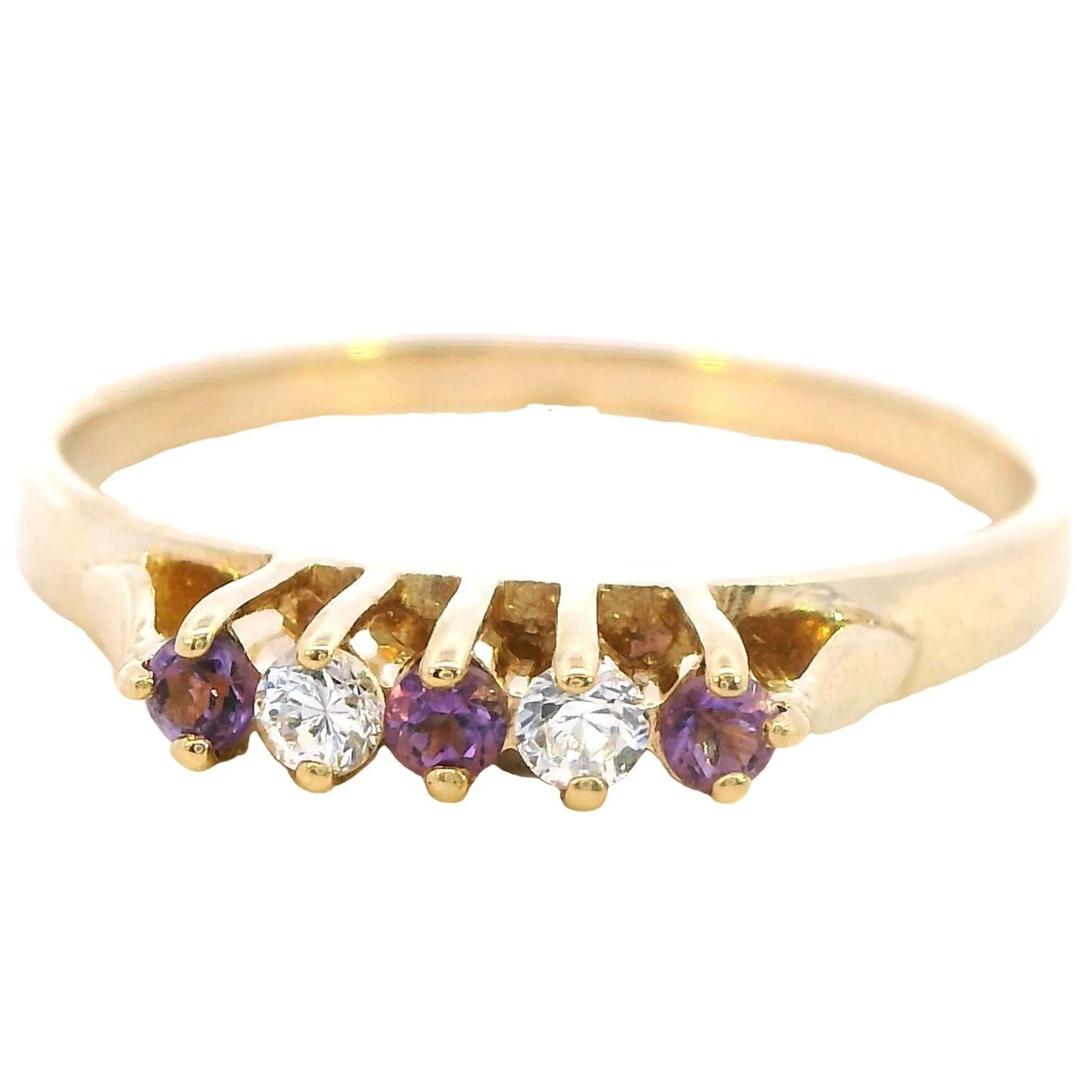 Amazing Yellow Gold Amethyst and Diamond Ring
