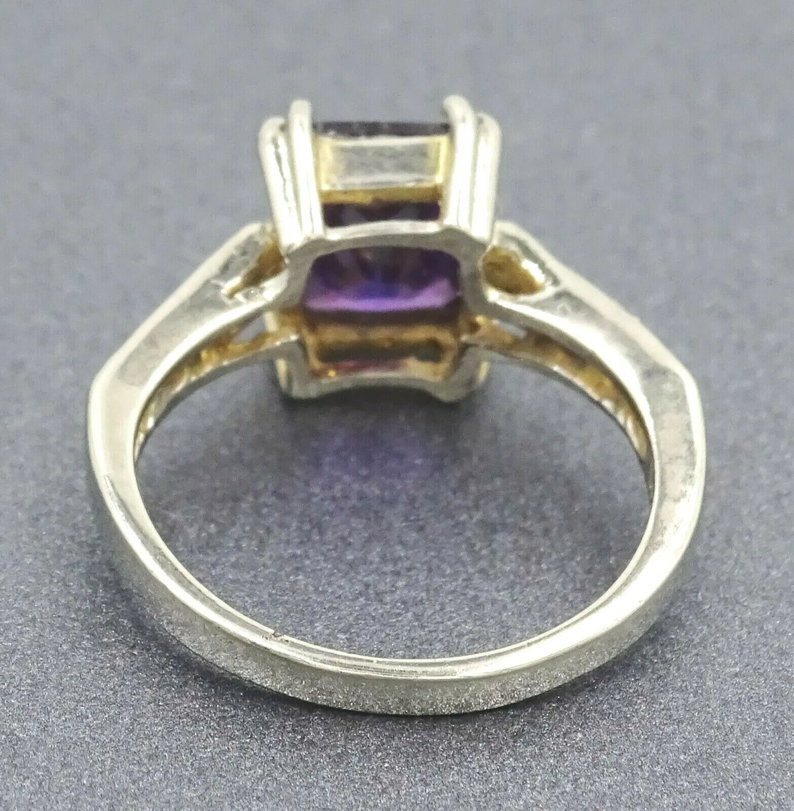 Amethyst & Cubic Zirconia 10ct White Gold Ring
