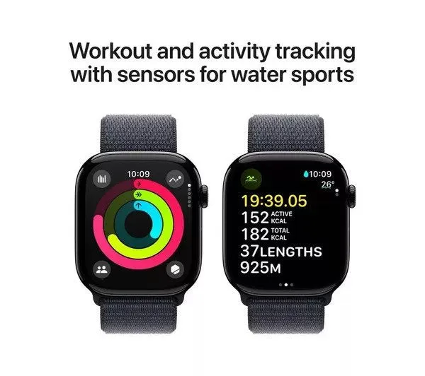 APPLE Watch Series 10 GPS 46 mm Jet Black Aluminium Case with Ink Sport Loop