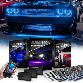 AURA PRO LED Triple Bundle for Dodge Challenger 08-23 ( Halo   Interior   Underglow ) - Bluetooth Enabled APP