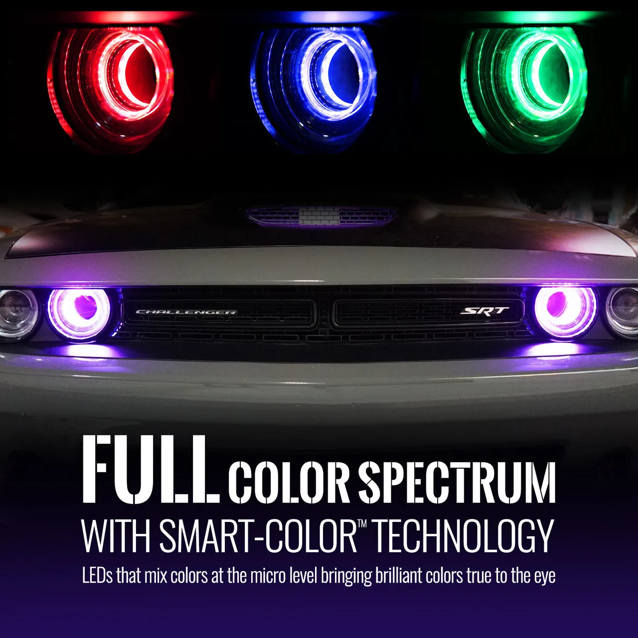 AURA PRO LED Triple Bundle for Dodge Challenger 08-23 ( Halo   Interior   Underglow ) - Bluetooth Enabled APP
