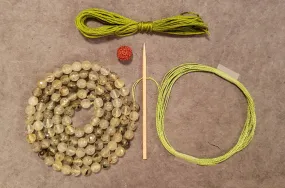 Awareness Mala Kit - Prehnite (Faceted)