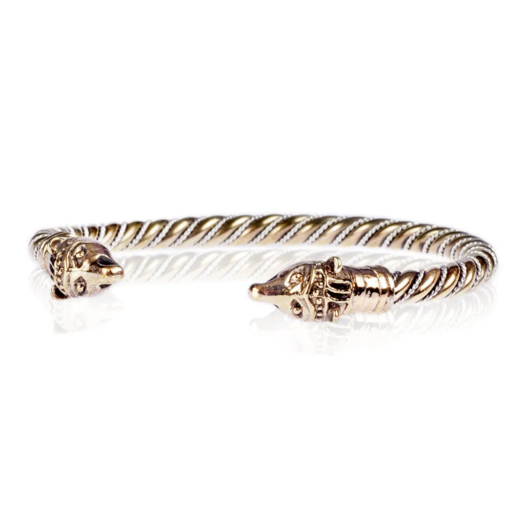 Bear Armring, Silver and Bronze