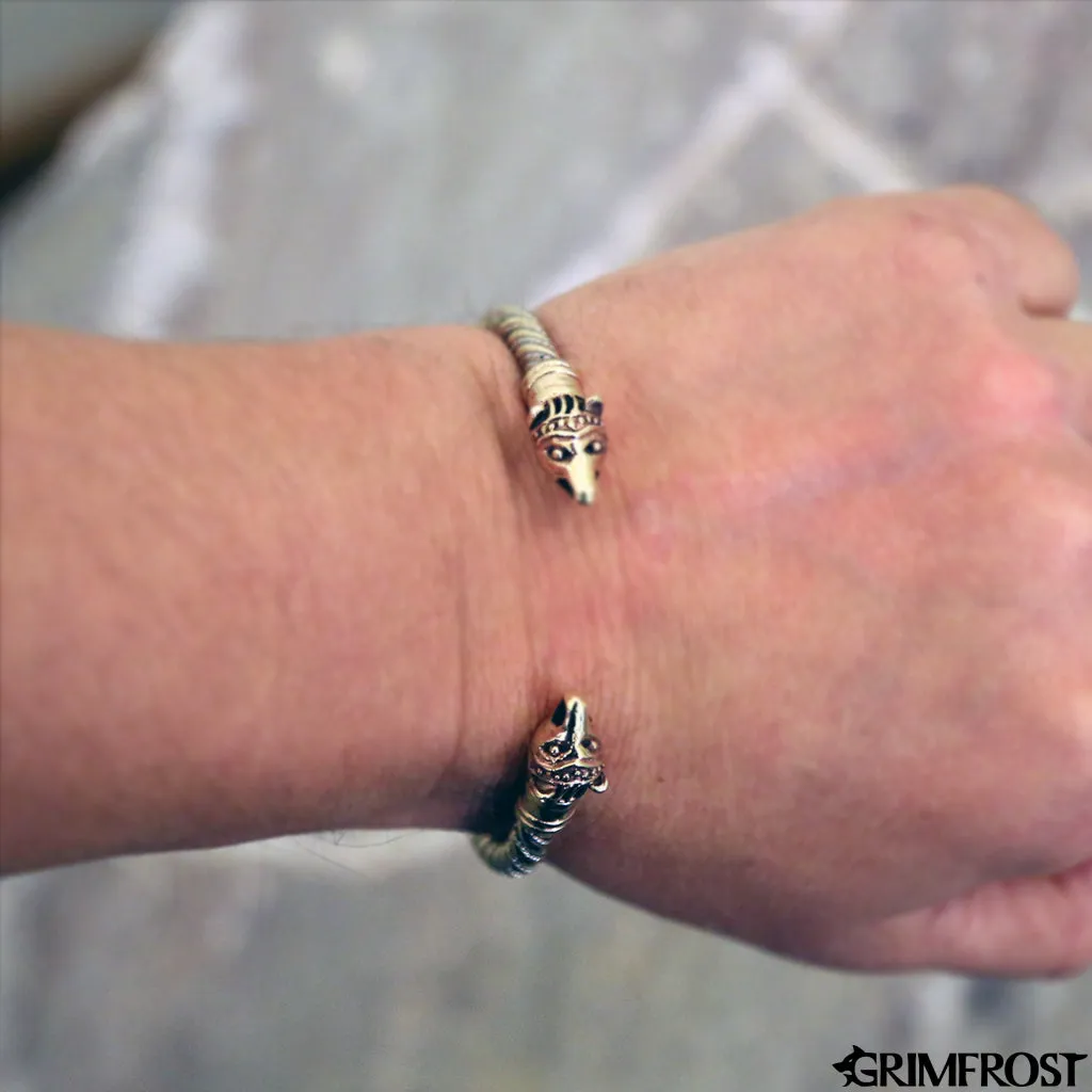 Bear Armring, Silver and Bronze