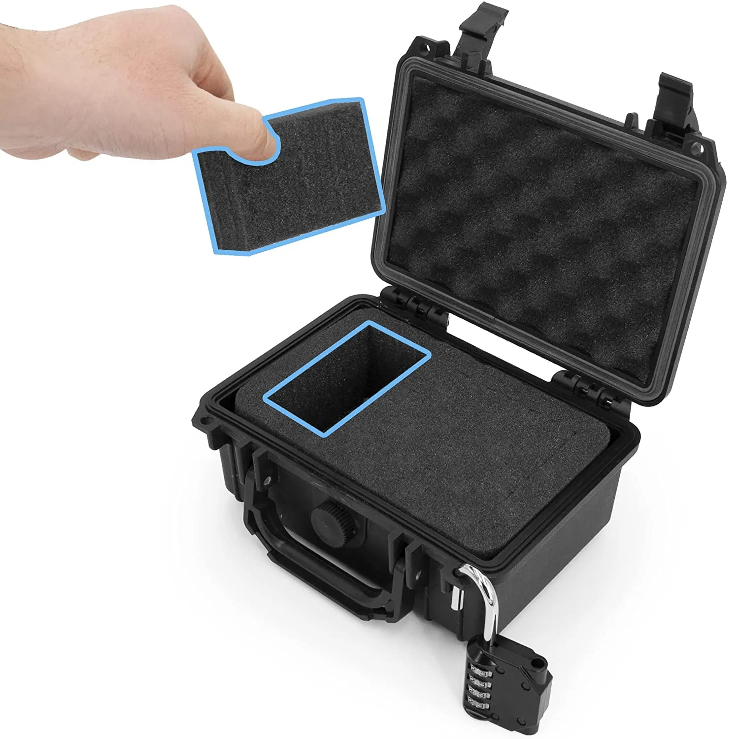 CASEMATIX Graded Coin Case Compatible with 15  PCGS or NGC Coin Slabs, Waterproof Coin Storage Box with Customizable Foam, Includes Padlock