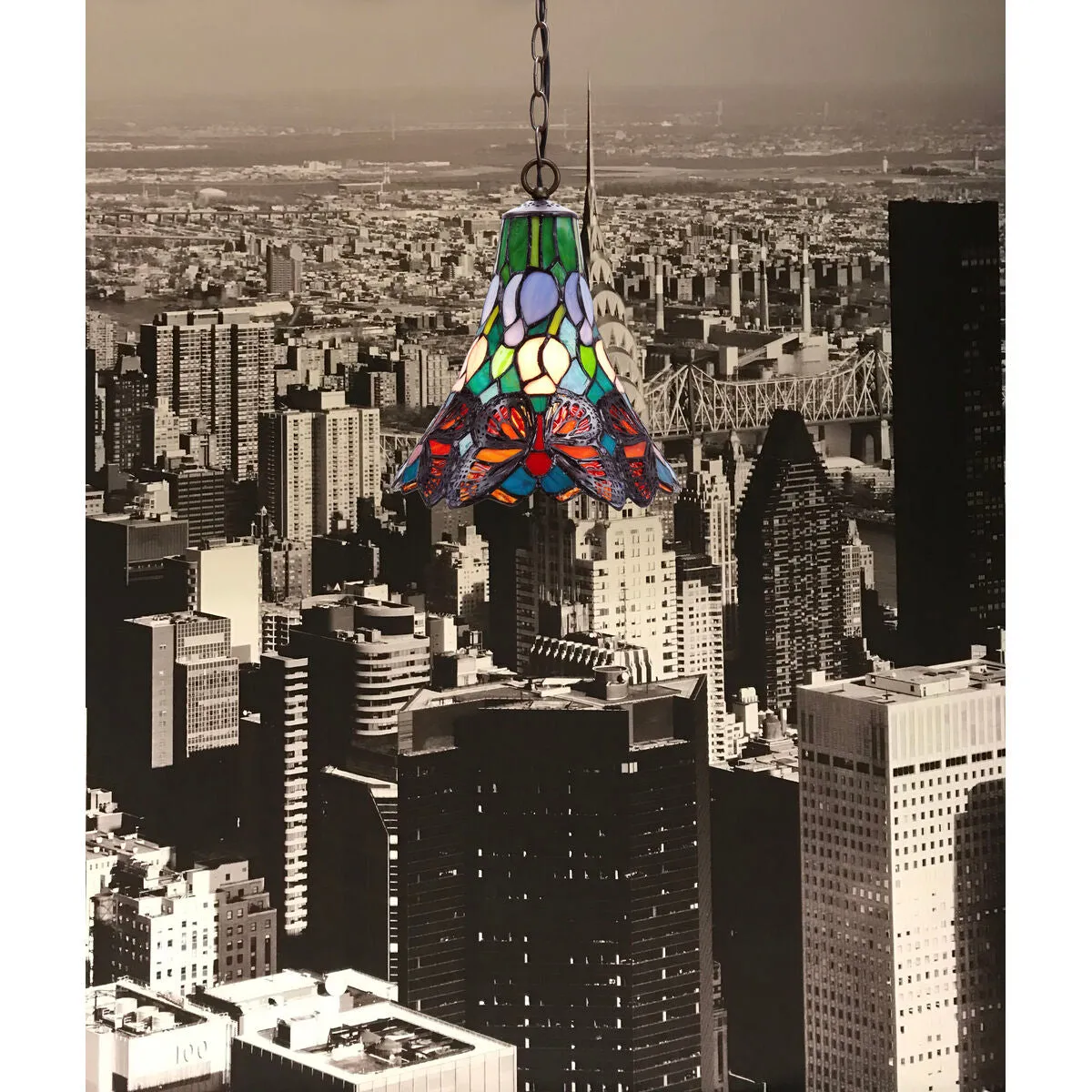 Multicolor Iron Butterfly Ceiling Light, 60W, 25 x 125 x 25 cm