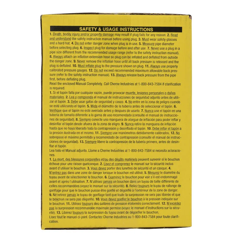 Cherne® 262110 10 IN. MUNI-BALL® PLUG, 3 IN. BYPASS