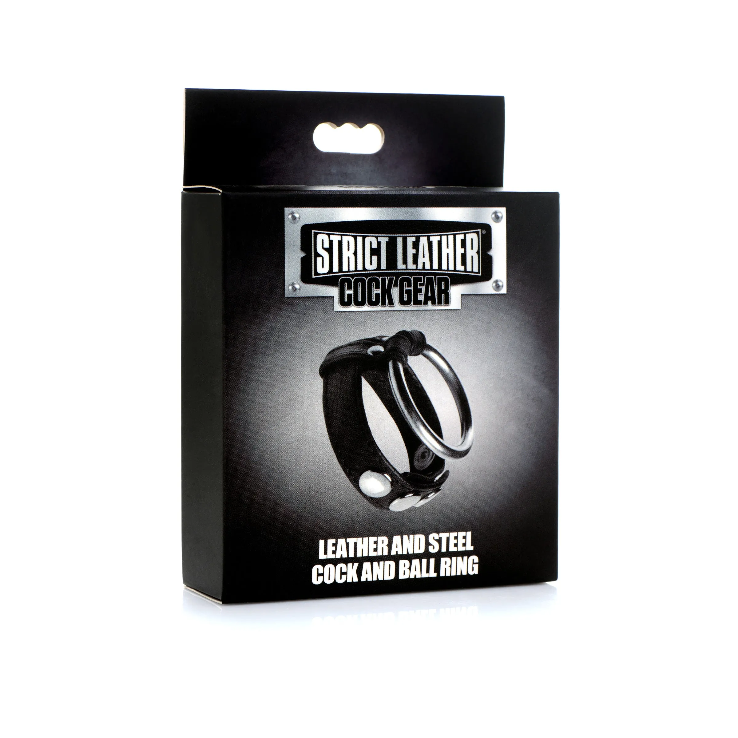 Cock Gear Leather and Steel Cock and Ball Ring