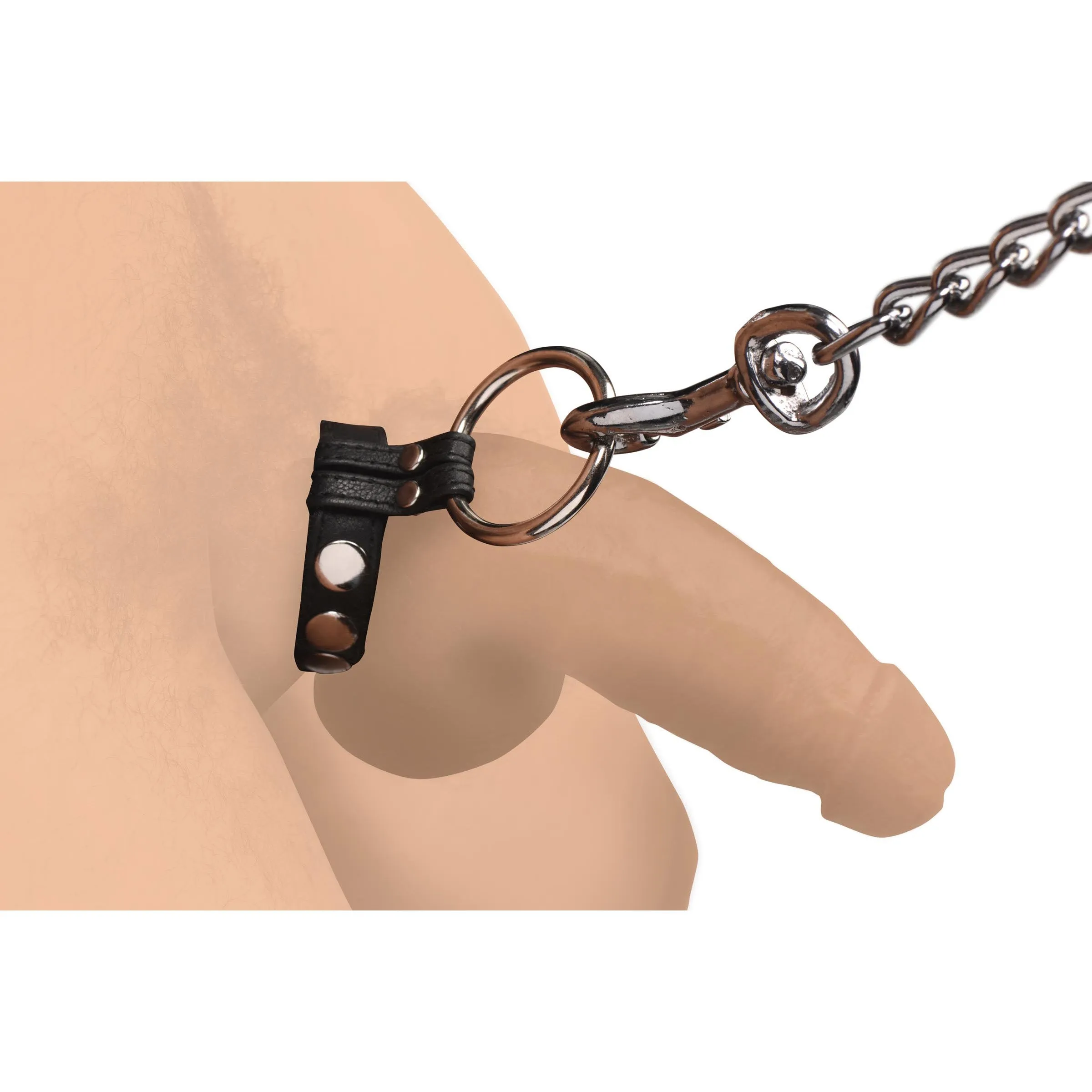 Cock Gear Leather and Steel Cock and Ball Ring