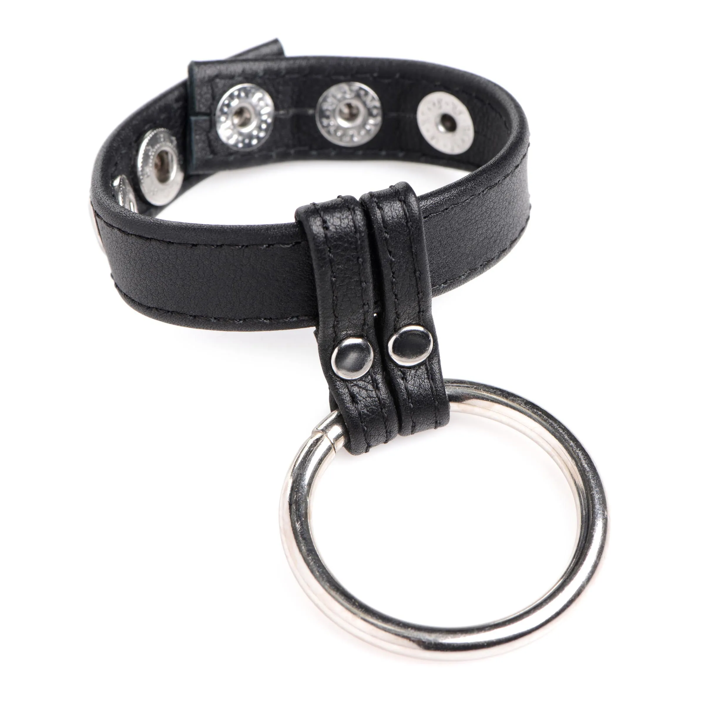 Cock Gear Leather and Steel Cock and Ball Ring