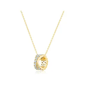 CRISLU  Grace Criss Cross Rolling Pendant- Gold