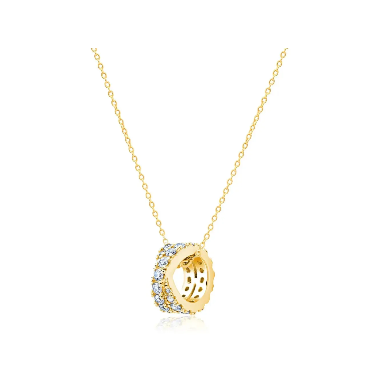 CRISLU  Grace Criss Cross Rolling Pendant- Gold