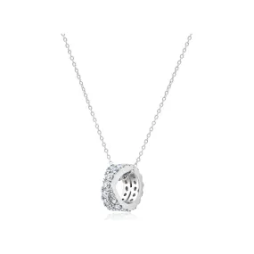 CRISLU  Grace Criss Cross Rolling Pendant- Platinum