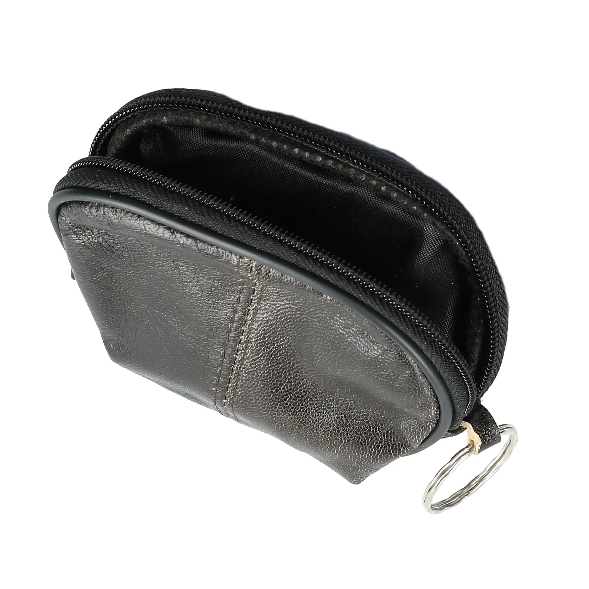 CTM® Leather Compact Zipper Coin Pouch Wallet