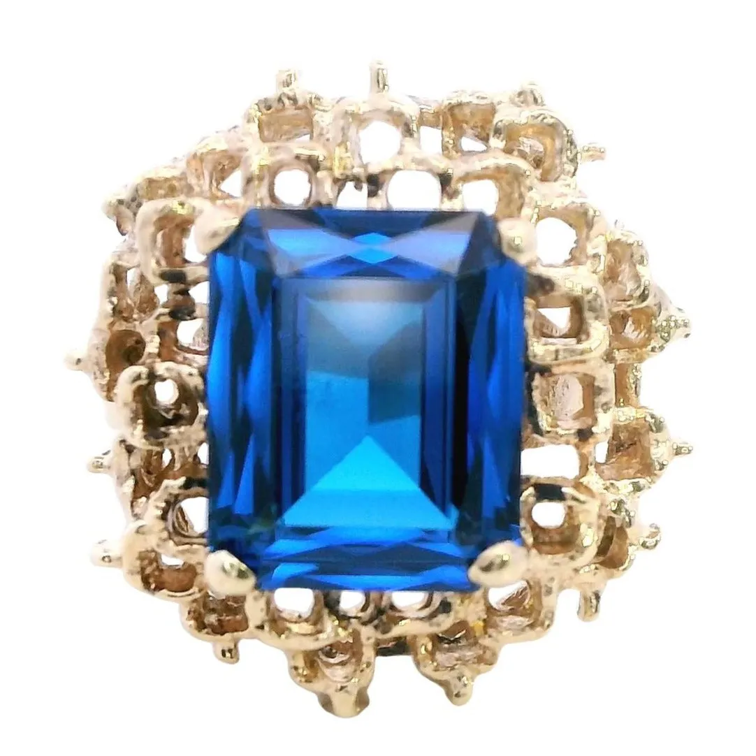 Discover Timeless Elegance: 9ct Yellow Gold Synthetic Spinel Ring