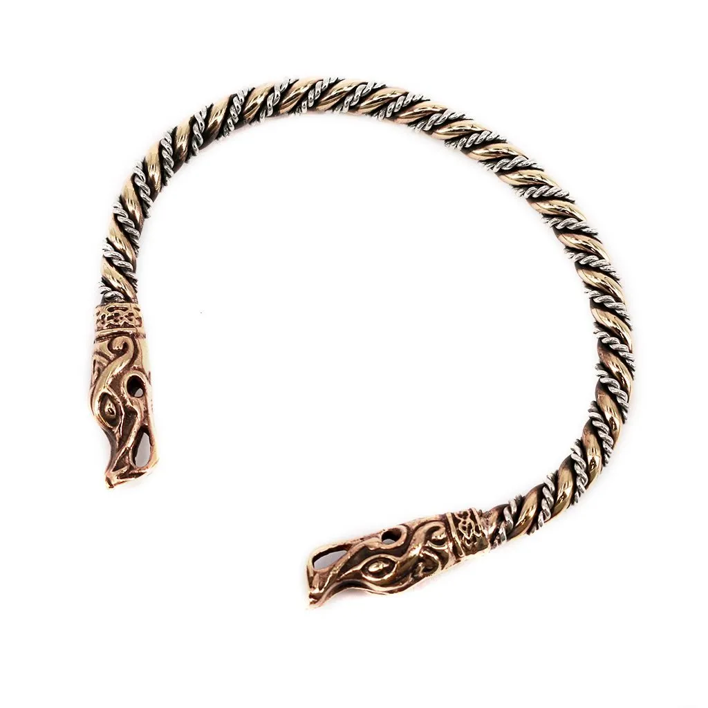 Dragon Armring, Silver and Bronze