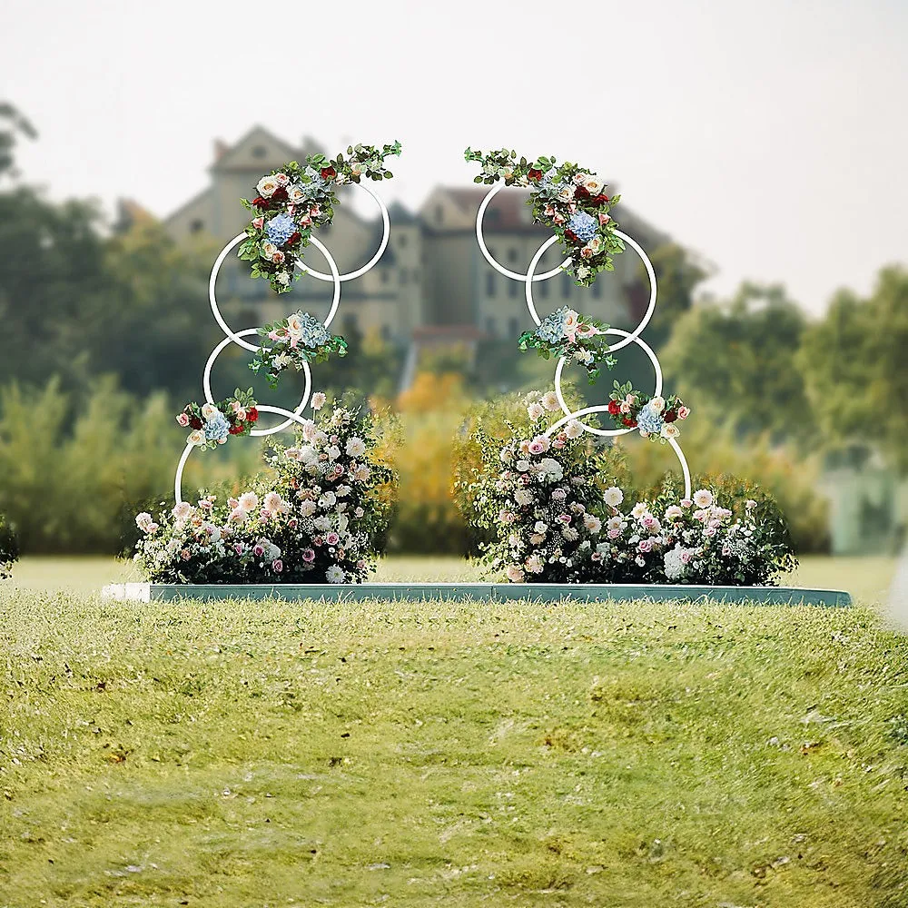 Durable Iron Wedding Arch Backdrop Rings Stand, 2pcs