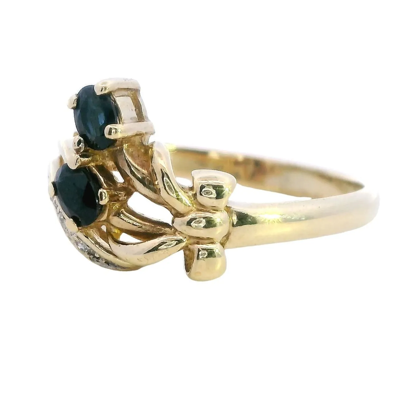 Elegant 9ct Yellow Gold Sapphire & Diamond Ring - A Timeless Jewel of History