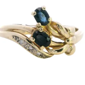 Elegant 9ct Yellow Gold Sapphire & Diamond Ring - A Timeless Jewel of History