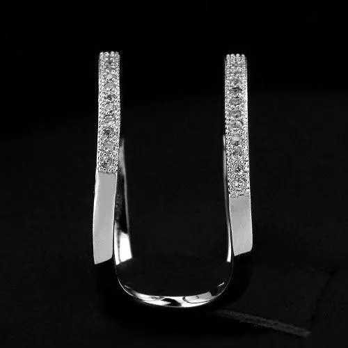 Elegant Designer Rhodium Plated Adjustable Rings with CZ Stones